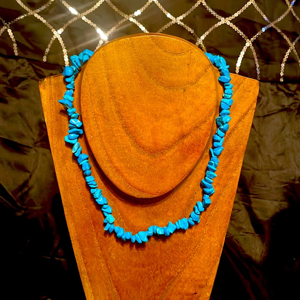 Turquoise chunk necklace